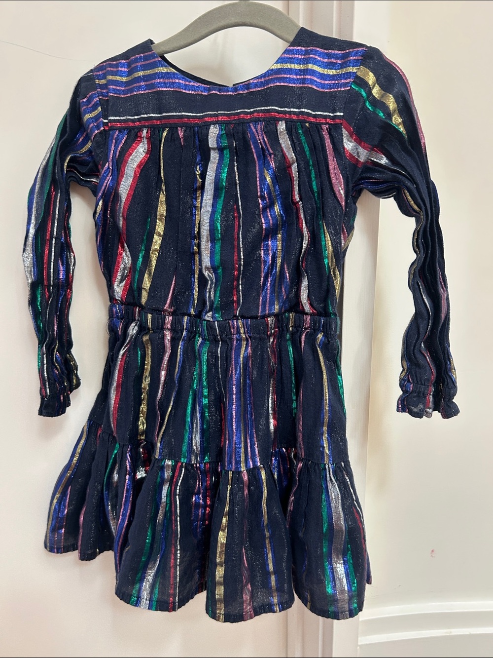 Crewcuts  Dress with Metallic Rainbow Stripes - great condition!